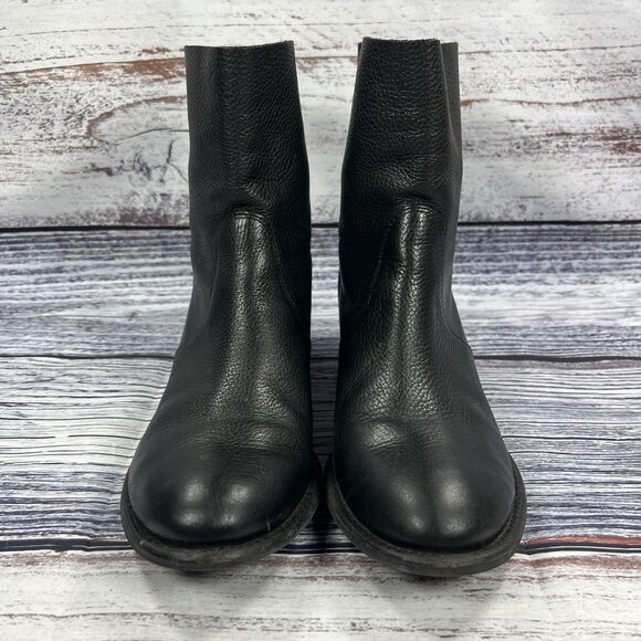 Tory Burch Black Pebbled Leather Mid-Calf Pull-On Boots – Size 9.5 - Picture 2 of 8